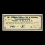 Canada, Ville d'Ottawa, 2 dollars <br /> 1939