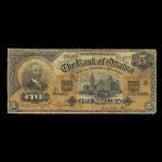 Canada, Bank of Ottawa (The), 5 dollars <br /> 1 juin 1900