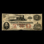 Canada, Bank of the County of Elgin, 2 dollars <br /> 1 août 1856
