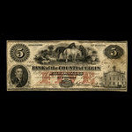 Canada, Bank of the County of Elgin, 5 dollars <br /> 1 août 1856