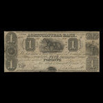 Canada, Agricultural Bank (Toronto), 1 dollar <br /> 1 juillet 1835