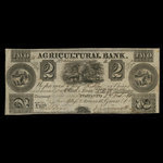 Canada, Agricultural Bank (Toronto), 2 dollars <br /> 2 février 1836
