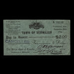 Canada, Ville de Vermilion, 2 dollars <br /> 30 décembre 1933