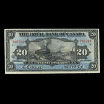 Canada, Banque Royale du Canada, 20 dollars <br /> 2 janvier 1913