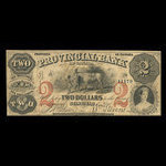 Canada, Provincial Bank of Canada (Stanstead), 2 dollars <br /> 1 avril 1856