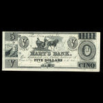 Canada, Hart's Bank, 5 dollars <br /> 1839