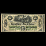 Canada, Bank of Prince Edward Island, 5 dollars <br /> 1 janvier 1877