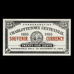 Canada, Ville de Charlottetown, 25 cents <br /> 31 décembre 1955