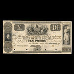 Canada, Banque Nouvelle-Écosse, 10 livres(anglaise) <br /> 1852