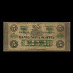 Canada, Banque Nouvelle-Écosse, 5 dollars <br /> 1 juillet 1871