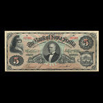 Canada, Banque Nouvelle-Écosse, 5 dollars <br /> 2 juillet 1881