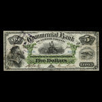 Canada, Commercial Bank of Newfoundland, 5 dollars <br /> 3 janvier 1888