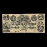 Canada, Banque du Peuple (People's Bank), 1 dollar <br /> 2 mai 1870