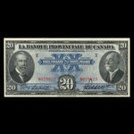 Canada, Banque Provinciale du Canada, 20 dollars <br /> 1 août 1928
