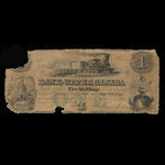 Canada, Bank of Upper Canada (York), 1 dollar <br /> 2 janvier 1851