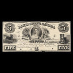 Canada, Bank of Upper Canada (York), 5 dollars <br /> 31 janvier 1851