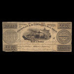Canada, Champlain & St. Lawrence Railroad Company, 2 shillings, 6 pence <br /> 1 août 1837