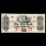 Canada, Banque de la Cité, 10 dollars <br /> 1865