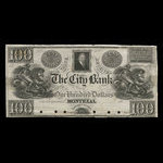 Canada, Banque de la Cité, 100 dollars <br /> 1840
