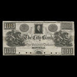 Canada, Banque de la Cité, 100 dollars <br /> 1840