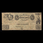 Canada, Banque de Ottawa, 10 dollars <br /> 1 avril 1837