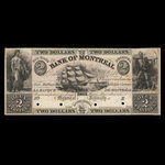 Canada, Banque de Montréal, 2 dollars <br /> janvier 1839