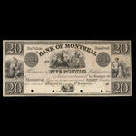 Canada, Banque de Montréal, 20 dollars <br /> janvier 1839