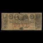 Canada, Banque de Montréal, 5 dollars <br /> 1 mai 1849