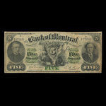 Canada, Banque de Montréal, 5 dollars <br /> 2 janvier 1871
