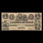 Canada, Banque du Peuple (People's Bank), 1 dollar <br /> 1 septembre 1846