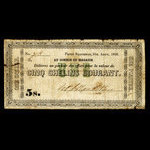 Canada, William Price & Fils, 5 shillings <br /> 31 août 1850