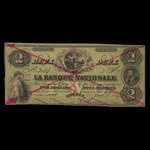 Canada, La Banque Nationale, 2 dollars <br /> 28 avril 1860
