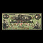 Canada, La Banque Nationale, 10 dollars <br /> 28 avril 1860