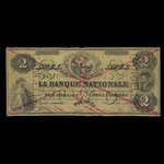 Canada, La Banque Nationale, 2 dollars <br /> 25 mai 1860
