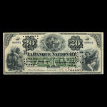 Canada, La Banque Nationale, 20 dollars <br /> 2 octobre 1871