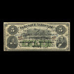 Canada, La Banque Nationale, 5 dollars <br /> 1 mars 1883