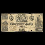 Canada, Bank of Quebec Lower Canada, 2 dollars <br /> 2 janvier 1841