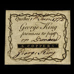 Canada, George King, 6 coppers <br /> 1 juin 1772