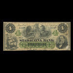 Canada, Stadacona Bank, 4 dollars <br /> 2 avril 1874