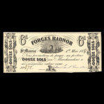 Canada, Forges Radnor, 6 pence <br /> 1 mai 1857
