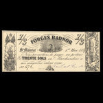 Canada, Forges Radnor, 1 shilling, 3 pence <br /> 1 mai 1857