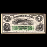 Canada, Eastern Townships Bank, 5 dollars <br /> 1 juillet 1873