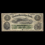 Canada, Eastern Townships Bank, 5 dollars <br /> 1 juillet 1879