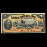 Canada, Eastern Townships Bank, 5 dollars <br /> 2 janvier 1906