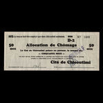 Canada, Cité de Chicoutimi, 50 cents <br /> 21 février 1935