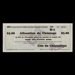 Canada, Cité de Chicoutimi, 5 dollars <br /> 1936