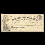 Canada, Hunterstown Lumber Co., 5 dollars : 1879