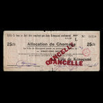 Canada, Ville de Kénogami, 25 cents <br /> 9 février 1937