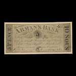Canada, Arman's Bank, 5 pence <br /> 1 août 1837