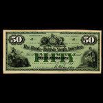 Canada, Bank of British North America, 50 dollars <br /> 3 juillet 1877